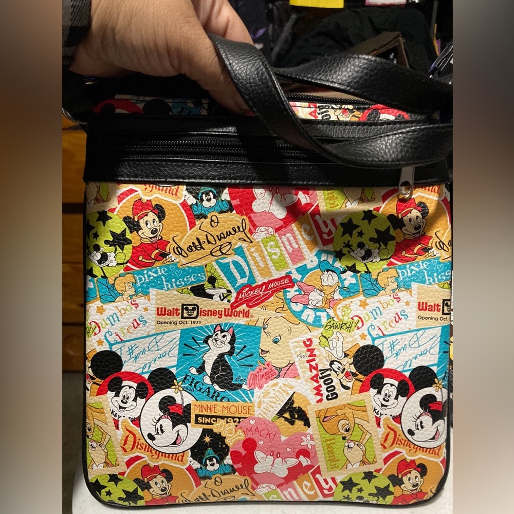 Disney Parks Exclusive Mickey Mouse Classic Collage Pattern Crossbody Bag Purse